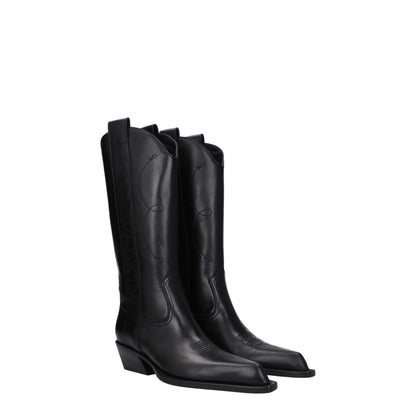 Off-White Schwarze Lederstiefel