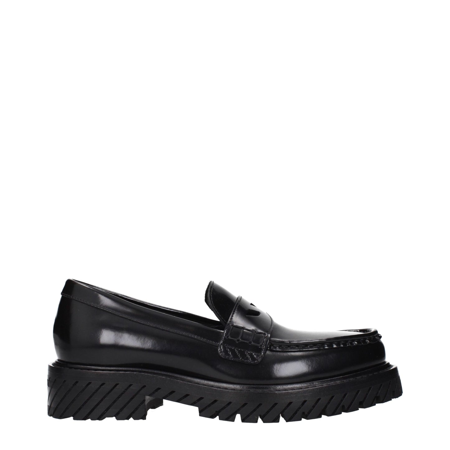 Off-White Schwarze Leder Loafer zum Hineinschlüpfen