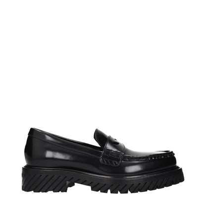 Off-White Schwarze Leder Loafer zum Hineinschlüpfen