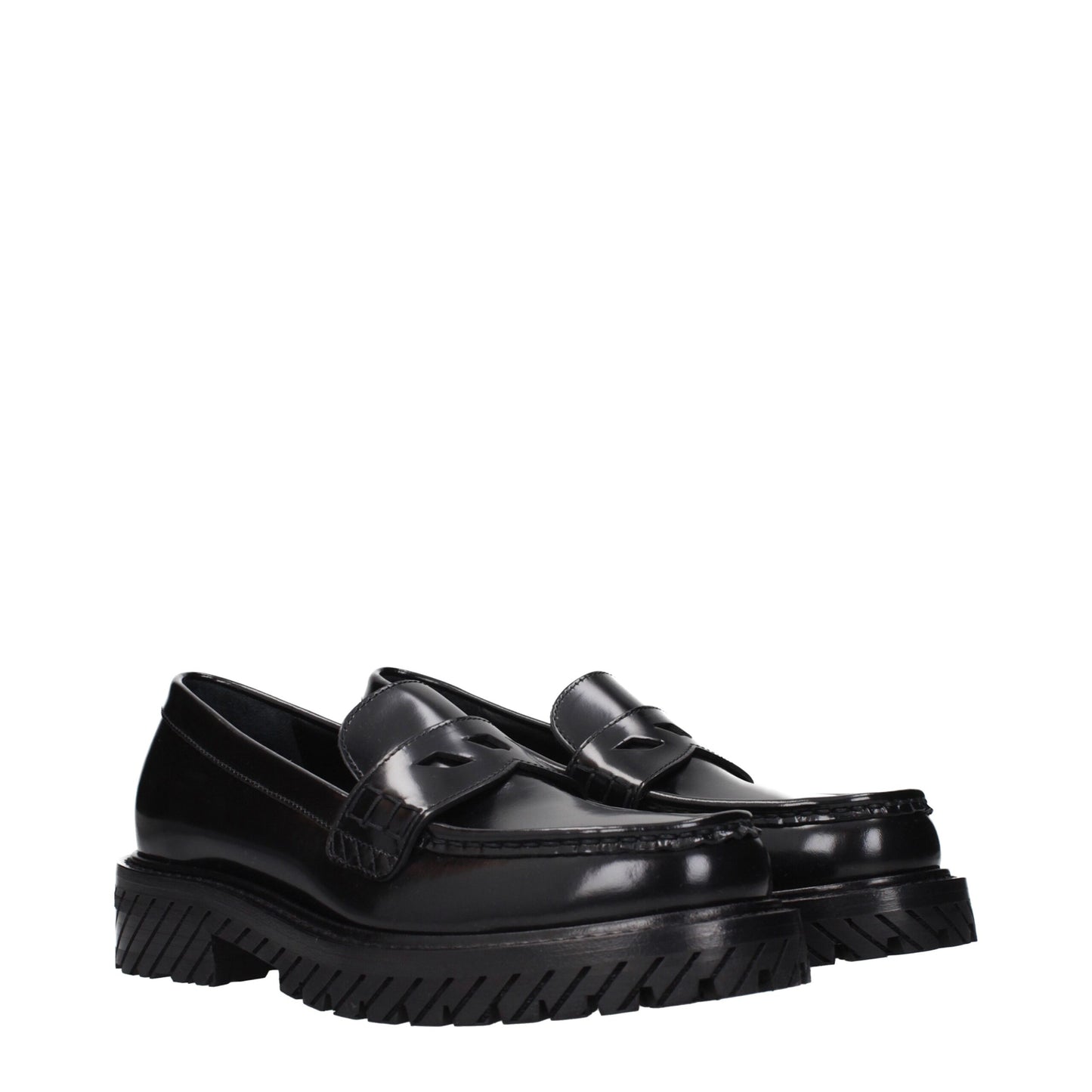 Off-White Schwarze Leder Loafer zum Hineinschlüpfen