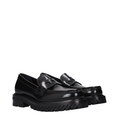 Off-White Schwarze Leder Loafer zum Hineinschlüpfen