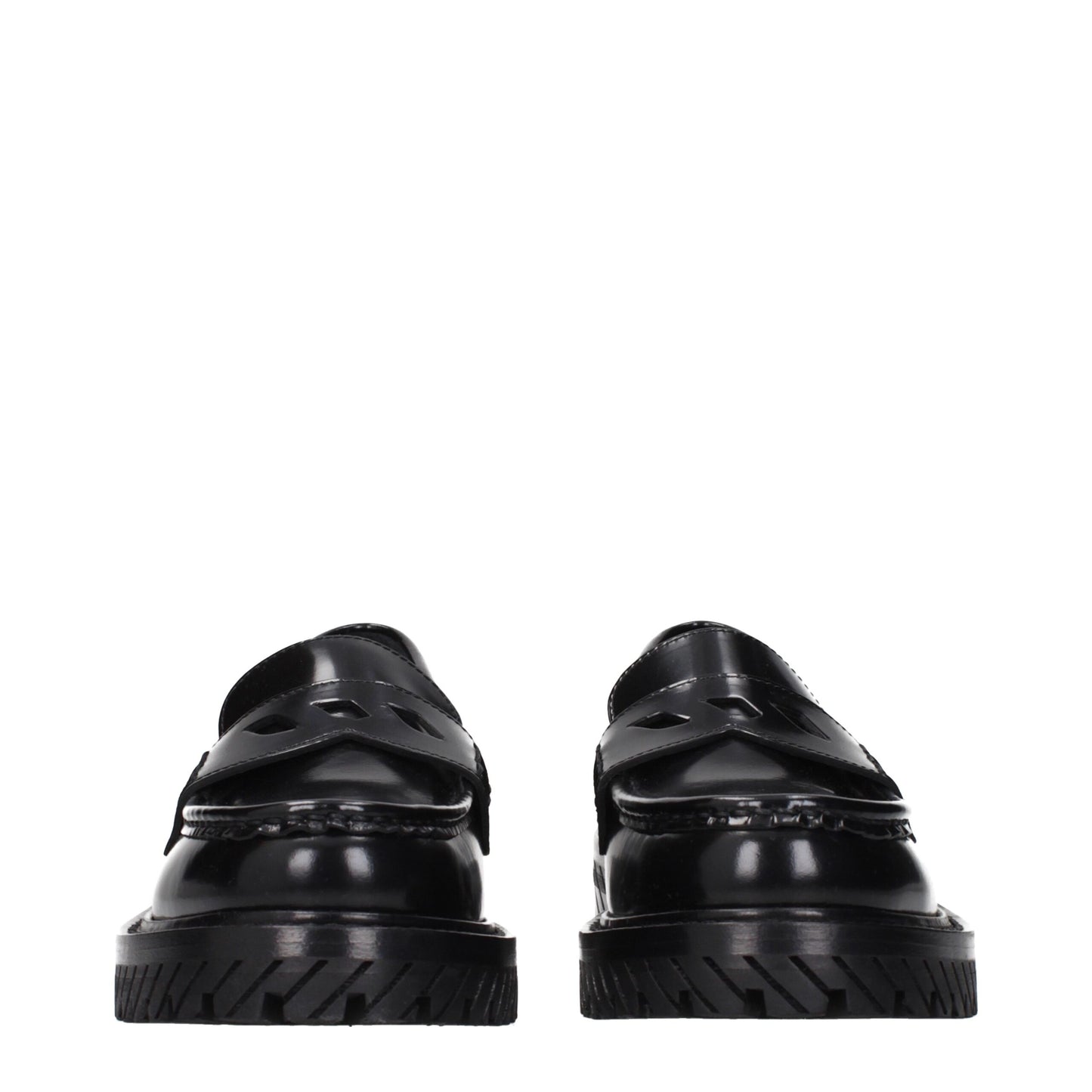 Off-White Schwarze Leder Loafer zum Hineinschlüpfen