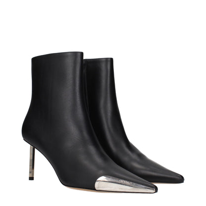 Off-White Schwarze Leder-Stiefeletten