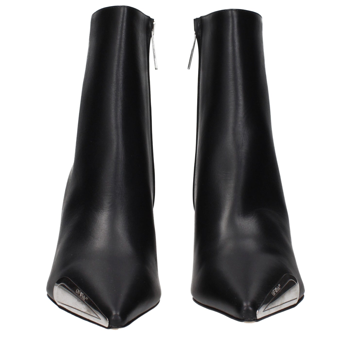 Off-White Schwarze Leder-Stiefeletten