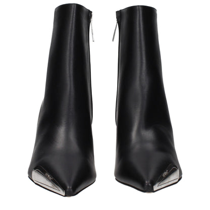 Off-White Schwarze Leder-Stiefeletten