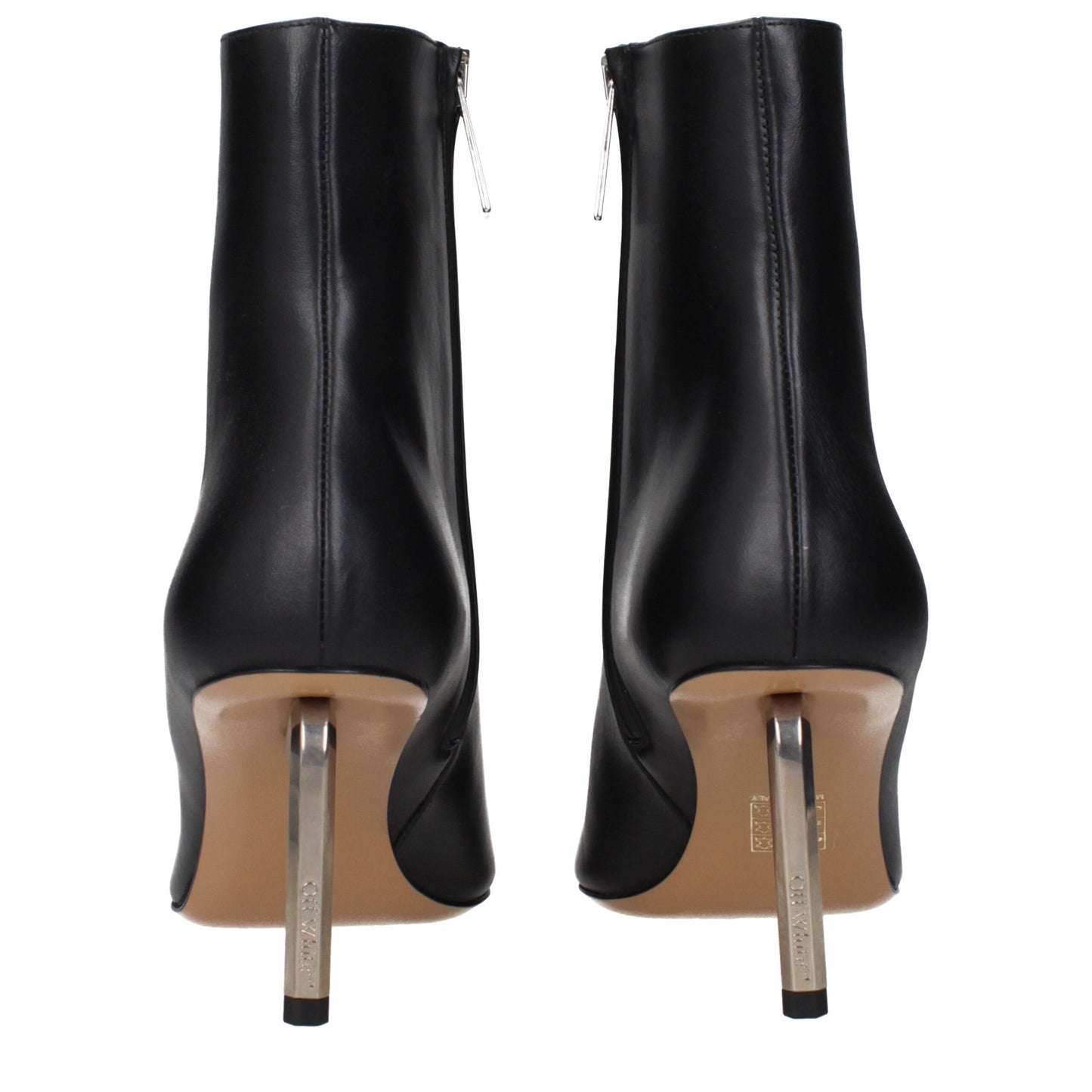 Off-White Schwarze Leder-Stiefeletten