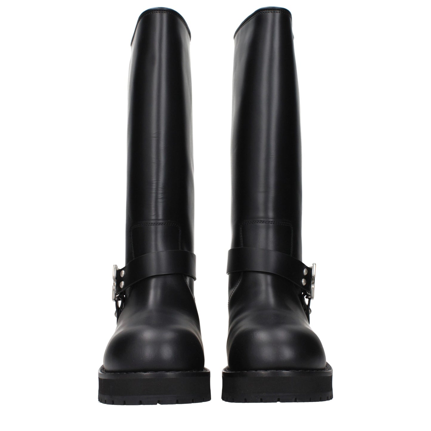 Off-White Schwarze Lederstiefel