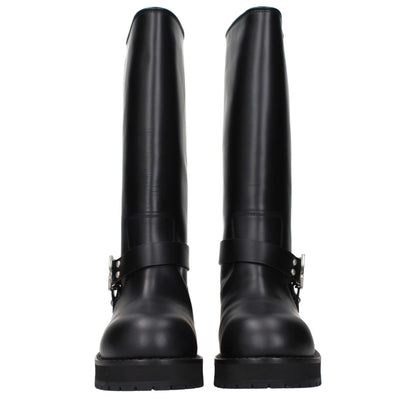 Off-White Schwarze Lederstiefel
