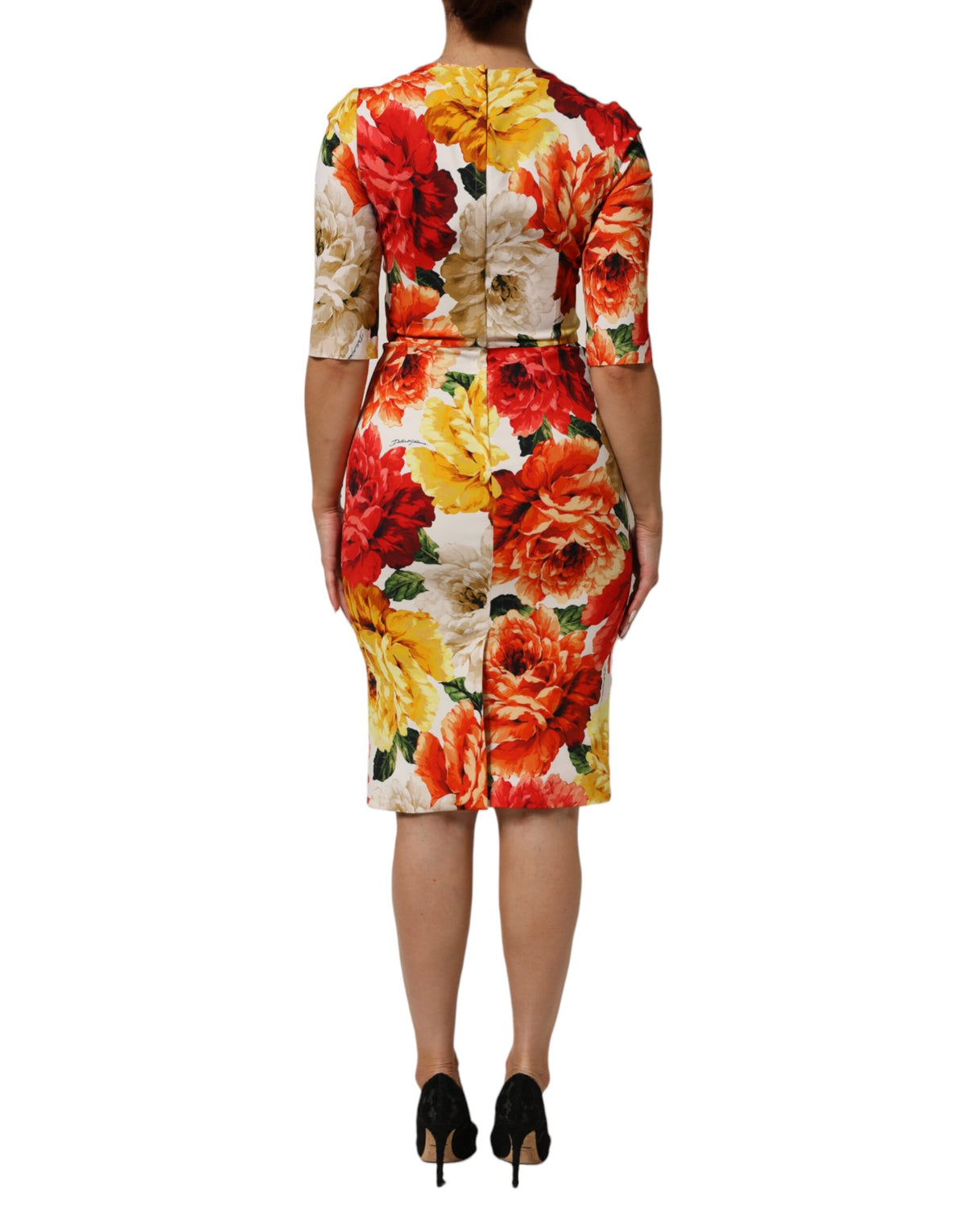 Dolce & Gabbana multicolor viscose sheath dress with floral print