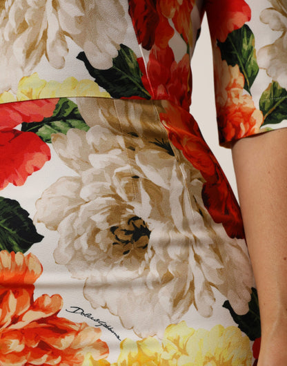 Dolce & Gabbana multicolor viscose sheath dress with floral print
