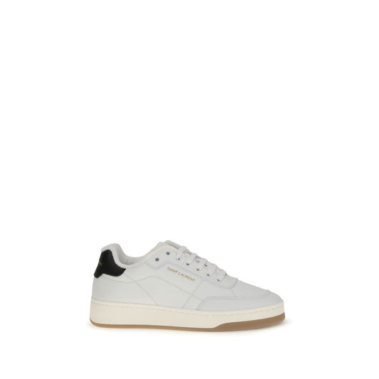 Saint Laurent Weiße Low-Top-Sneaker aus Kalbsleder Bos Taurus