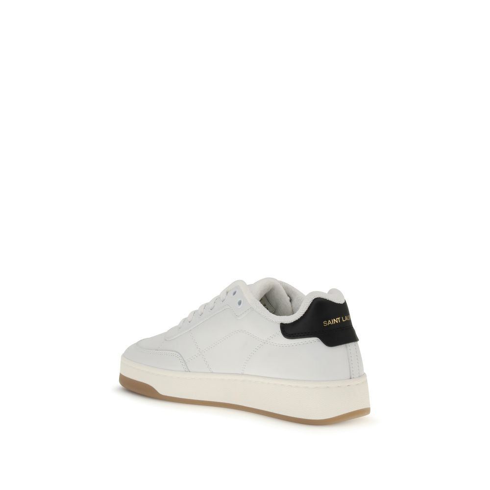 Saint Laurent Weiße Low-Top-Sneaker aus Kalbsleder Bos Taurus