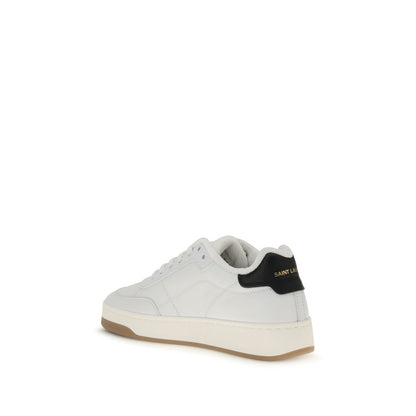 Saint Laurent Weiße Low-Top-Sneaker aus Kalbsleder Bos Taurus