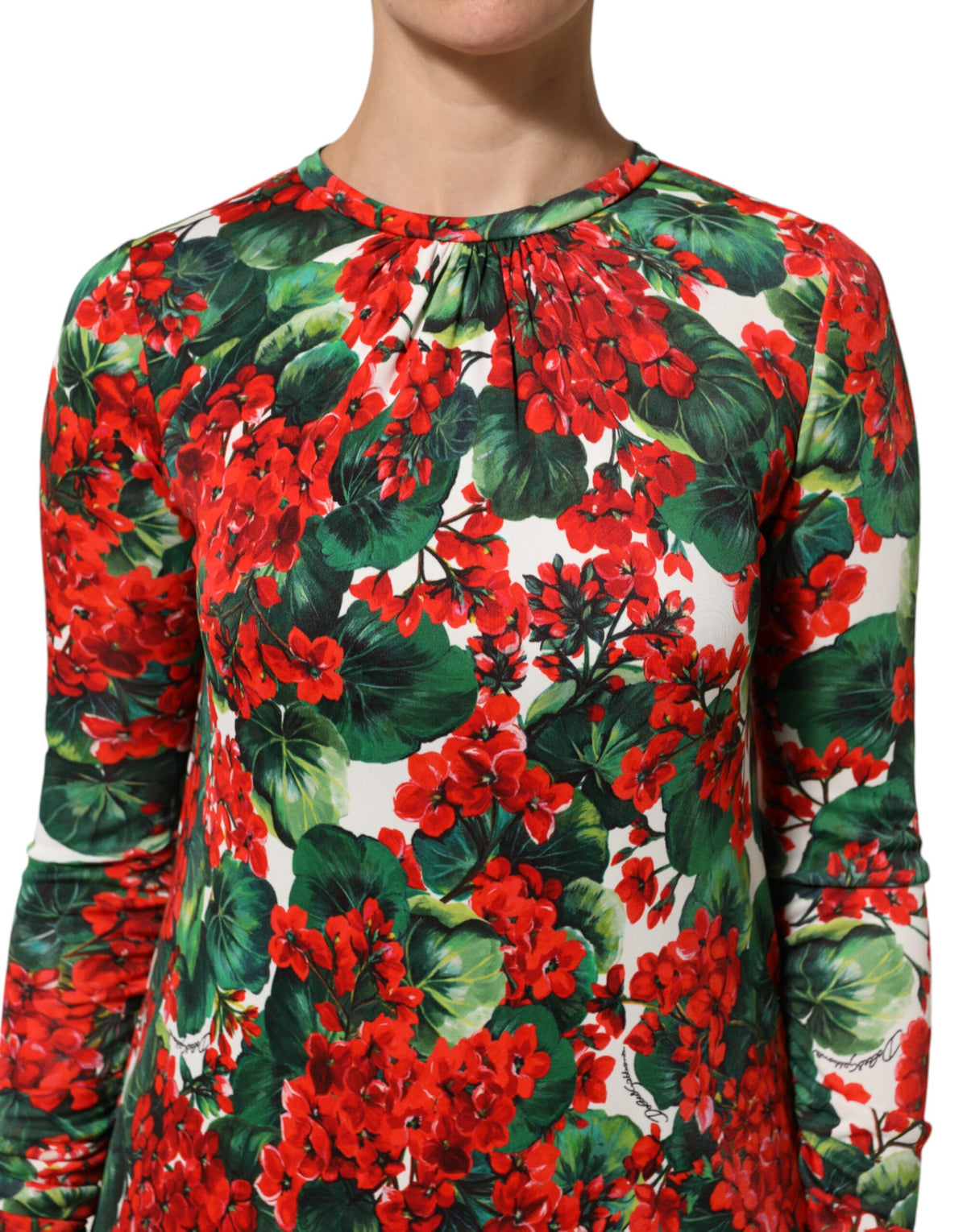 Dolce & Gabbana Mehrfarbiges kurzes Portofino-Kleid mit Blumenmuster