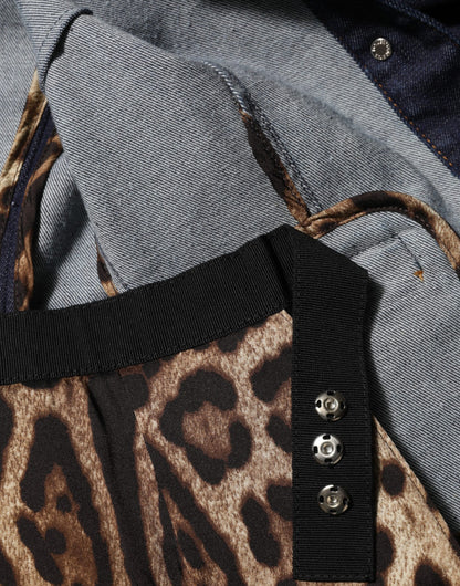 Dolce & Gabbana Dunkelblaue Baumwoll-Jeansjacke mit Kragen