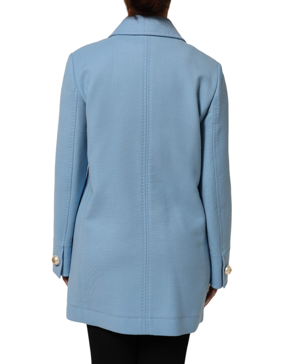 Dolce & Gabbana Blue Buttoned Trench Coat Jacket