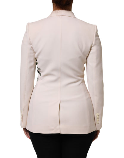 Dolce & Gabbana Beige bestickte einreihige Jacke