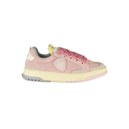 Blauer Rosa Polyurethan-Sneaker für Damen