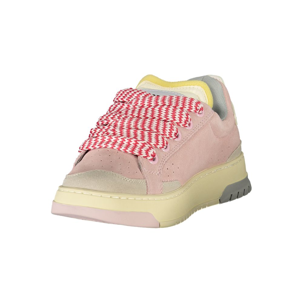 Blauer Rosa Polyurethan-Sneaker für Damen