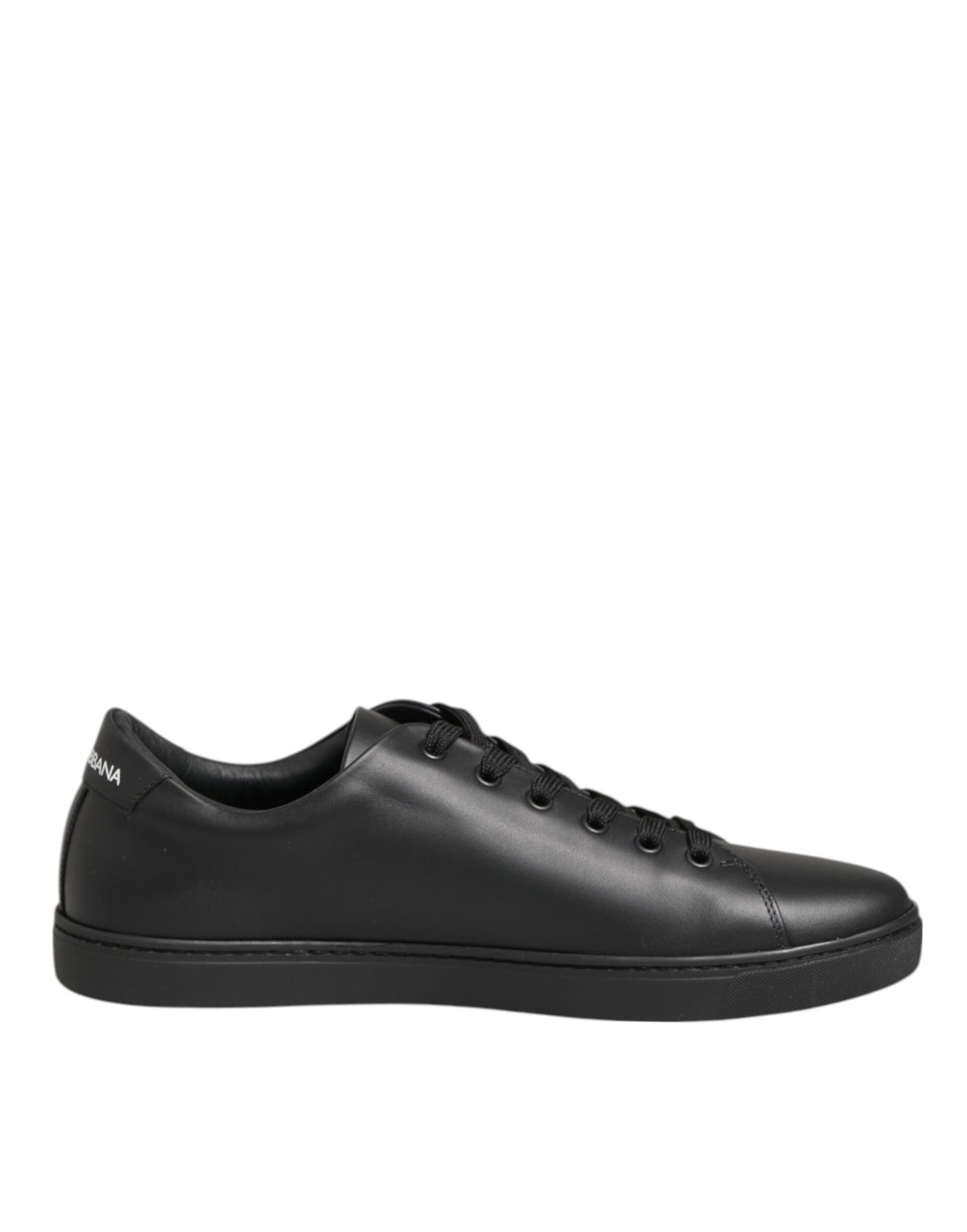 Dolce & Gabbana Schwarze Kalbsleder-Sneaker mit Kristallherz