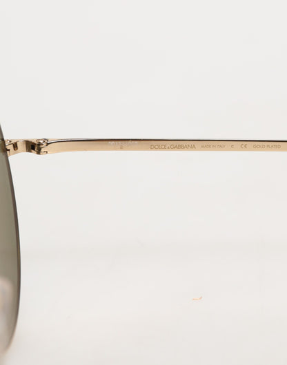 Dolce & Gabbana Goldene Metall-Sonnenbrille im Rundstil