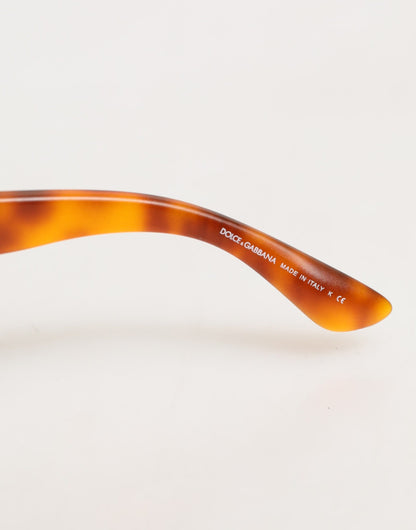 Dolce & Gabbana DG6089 Havana Vollrand-Sonnenbrille mit runden Gläsern und Klappdesign