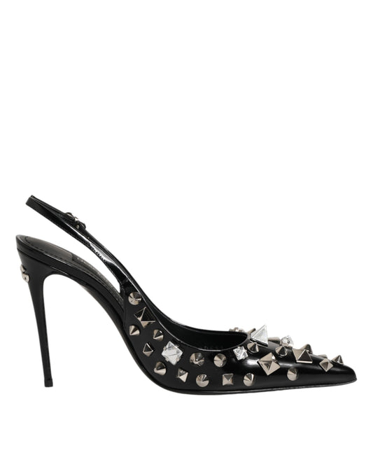 Dolce & Gabbana Décolleté slingback Nere con Borchie in pelle