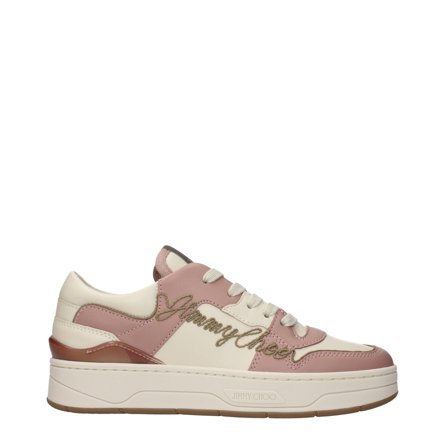 Jimmy Choo Pinke Leder Low-Top-Sneaker