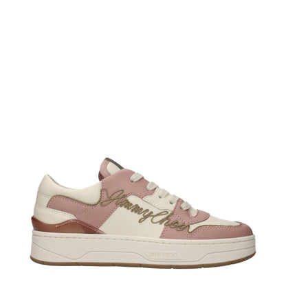 Jimmy Choo Pinke Leder Low-Top-Sneaker