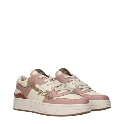 Jimmy Choo Pinke Leder Low-Top-Sneaker