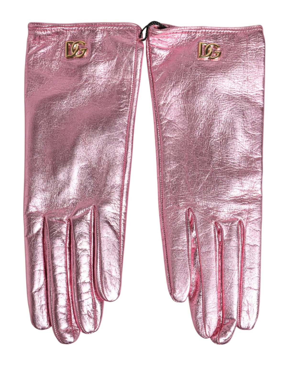 Dolce & Gabbana Pink Leather Gloves