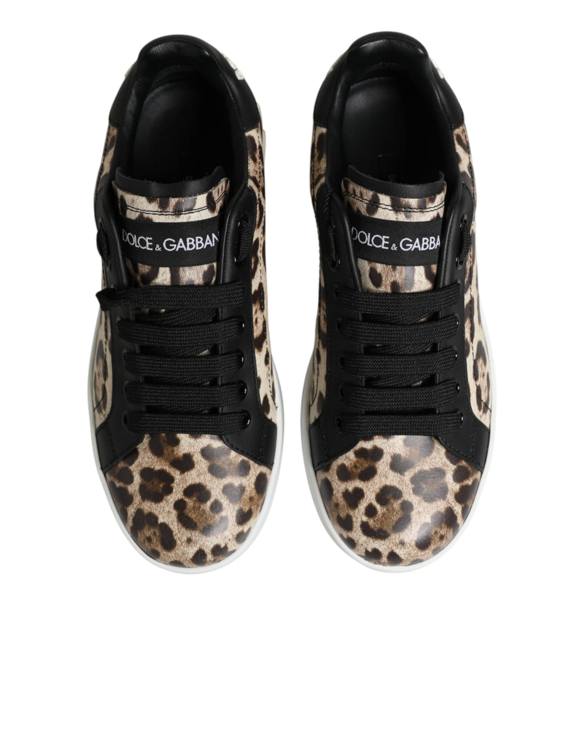 Dolce & Gabbana Sneaker Marroni con Stampa Leopardata in pelle