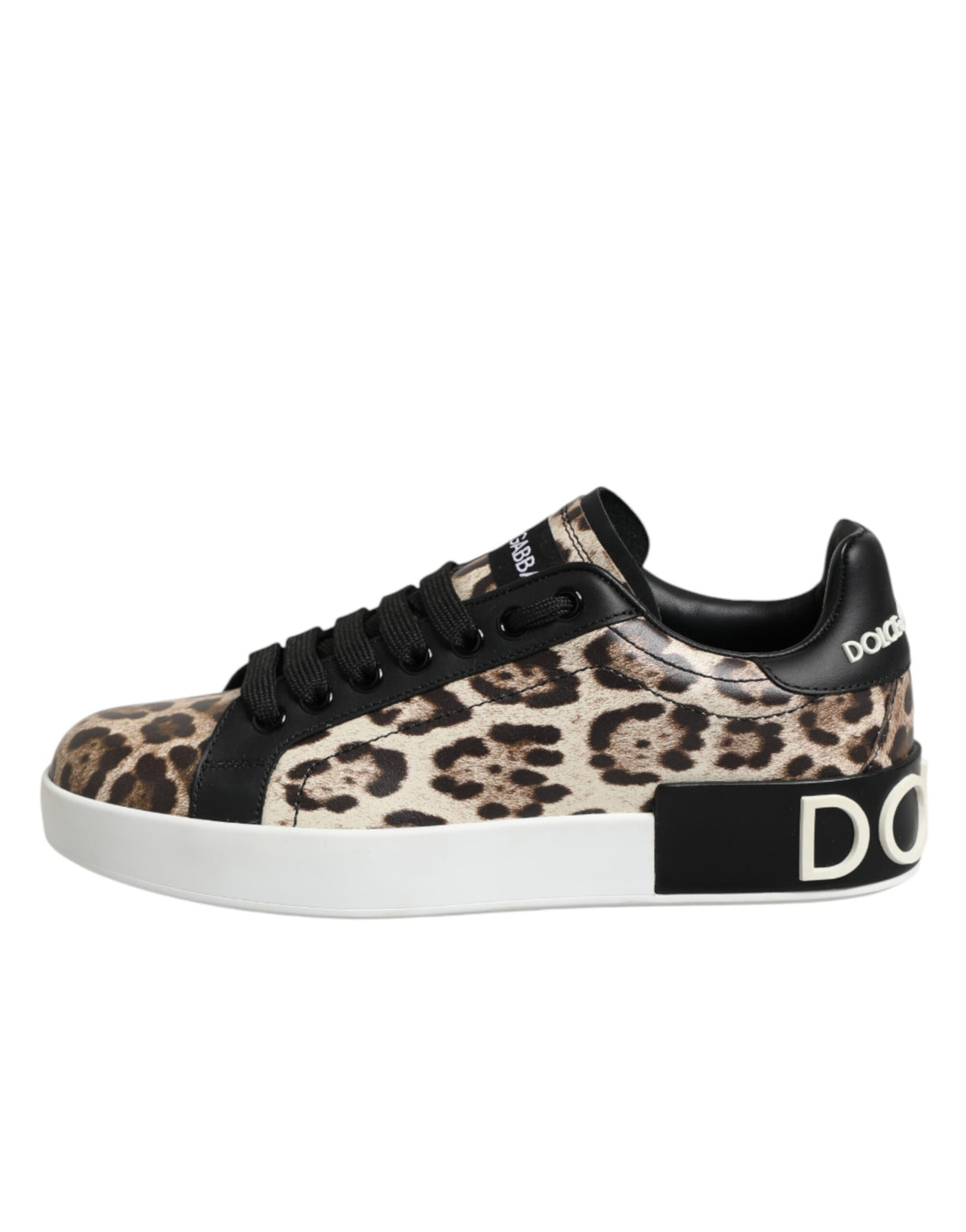 Dolce & Gabbana Sneaker Marroni con Stampa Leopardata in pelle