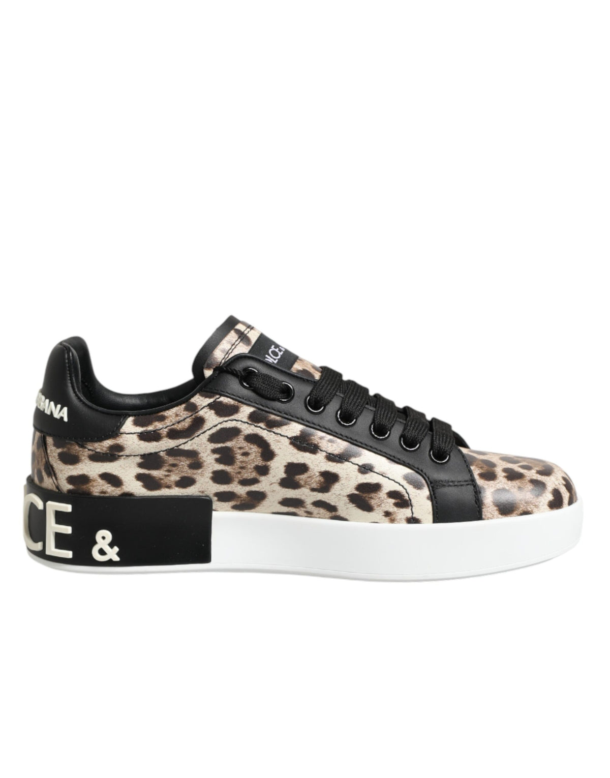 Dolce & Gabbana Sneaker Marroni con Stampa Leopardata in pelle