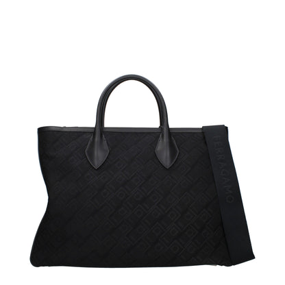Salvatore Ferragamo Schwarze Stoffhandtasche