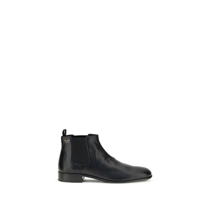 Prada Schwarze Kalbshaut Bos Taurus Stiefeletten