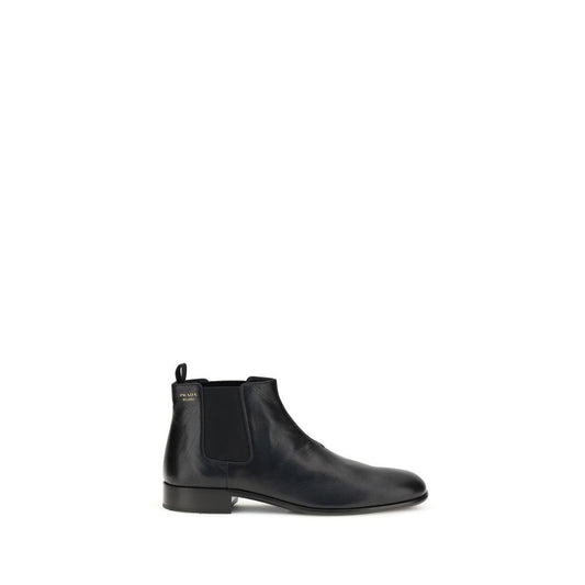 Prada Schwarze Kalbshaut Bos Taurus Stiefeletten