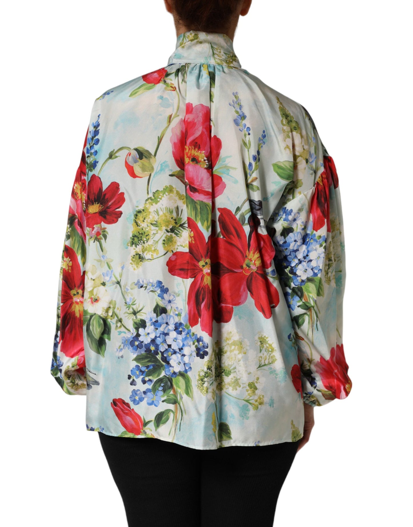 Dolce & Gabbana Bluse mit langen Ärmeln und floralem Muster in Multicolor