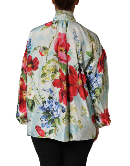 Dolce & Gabbana Bluse mit langen Ärmeln und floralem Muster in Multicolor
