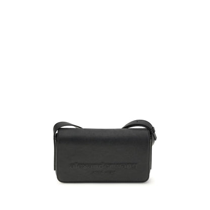 Alexander Wang Schwarze Bos Taurus Kalbsleder Schultertasche