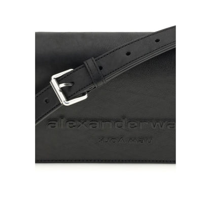 Alexander Wang Schwarze Bos Taurus Kalbsleder Schultertasche