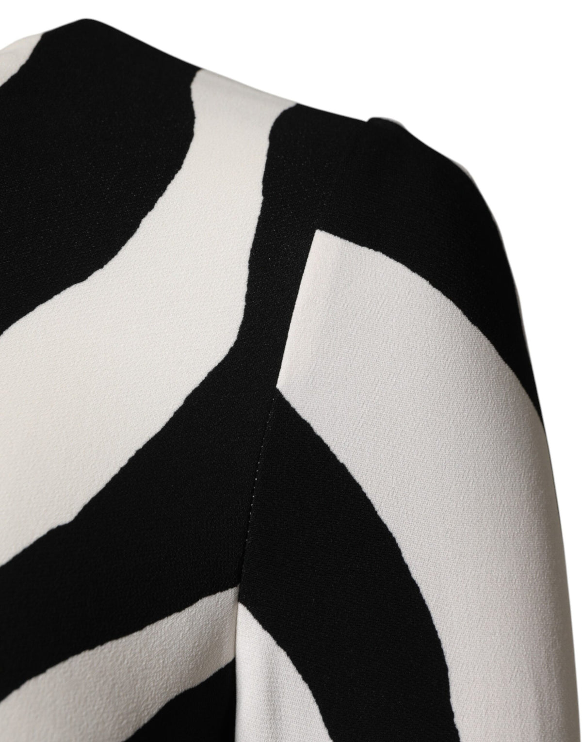 Dolce & Gabbana Black and White Zebra Viscose Sheath Midi Dress