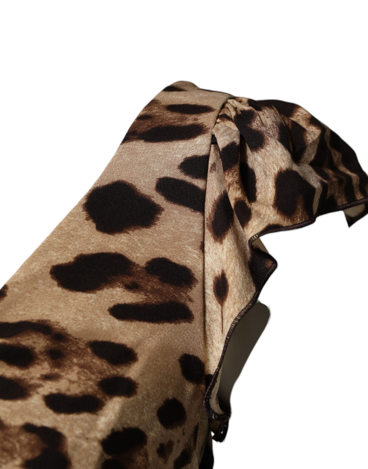 Dolce & Gabbana Abito midi a tubino senza maniche con stampa leopardata marrone