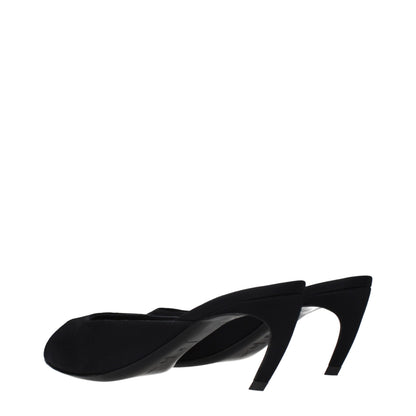 The Attico Schwarze Sandalen aus Stoff