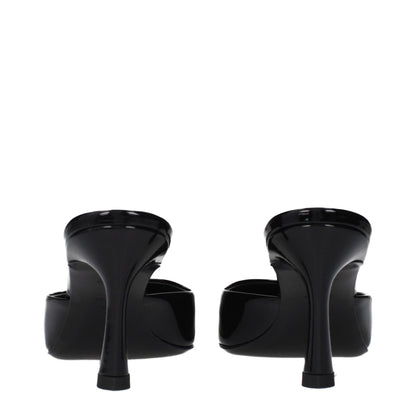The Attico Schwarze flache Sandalen aus Leder