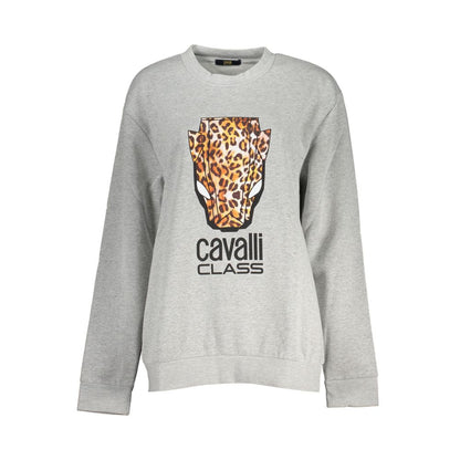 Cavalli Class Graues Baumwoll-Sweatshirt