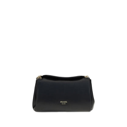 Prada Schwarze Bos Taurus Kalbsleder Schultertasche