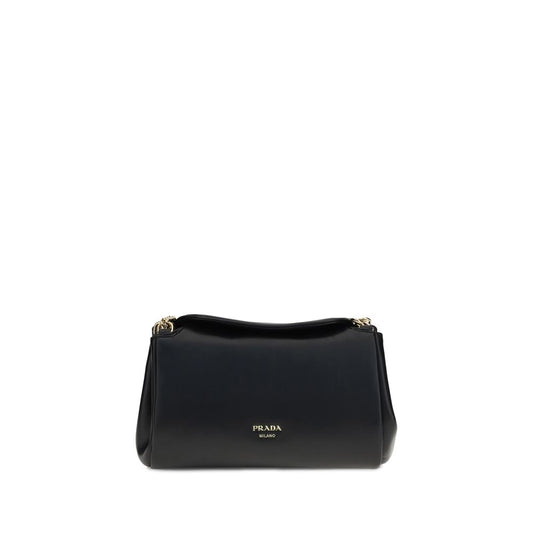 Prada Schwarze Bos Taurus Kalbsleder Schultertasche