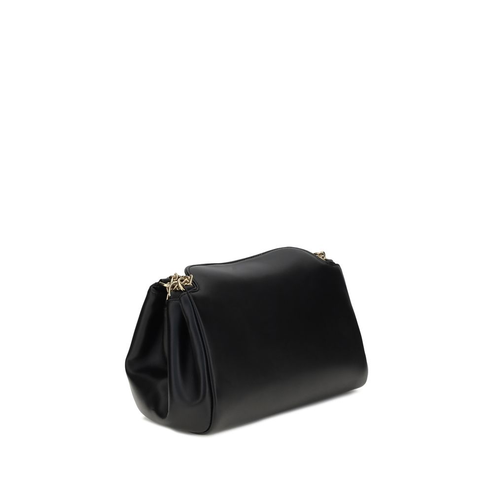 Prada Schwarze Bos Taurus Kalbsleder Schultertasche