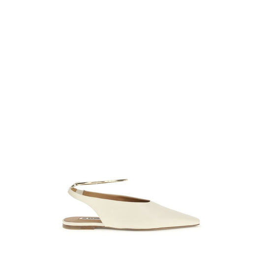 Jil Sander Cream-colored goatskin mules